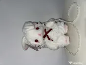 Geantă de umăr plușată model iepuraș cu baretă din perle, stil Kawaii (Nouă) 