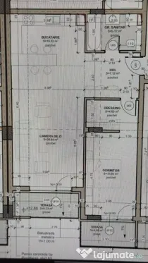 Apartament 68 mp, etaj 6, 2 terase, lift, semifinisat Floresti central