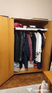 servantă / vitrină vintage din lemn cu oglindă și bar 