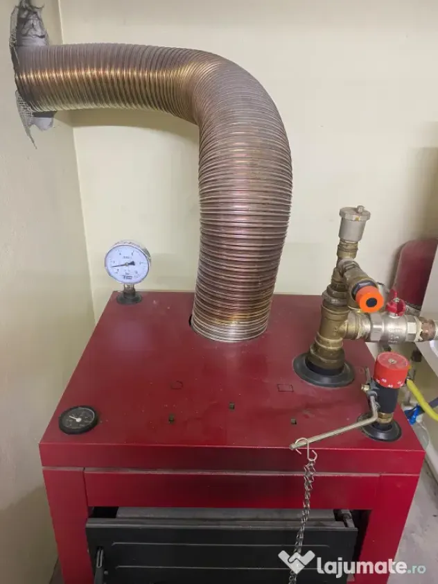 Centrala pe lemne 25 kw+cos exterior si interior+ stalp sustinere