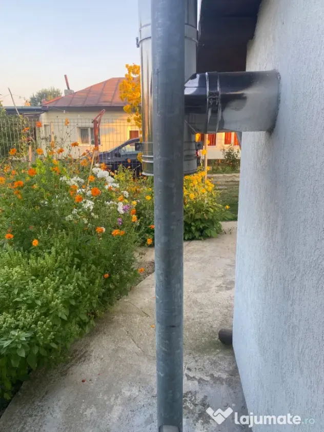 Centrala pe lemne 25 kw+cos exterior si interior+ stalp sustinere