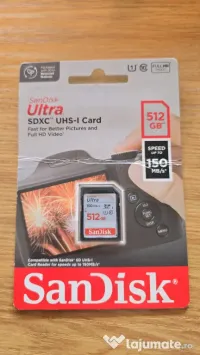 Card de memorie SanDisk Ultra SDXC 512GB (150MB s, Class 10, UHS-I) Nou, Sigilat 