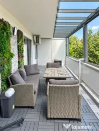 Apartament 2 camere, terasa 28 mp cu vedere la lac, parcare, 