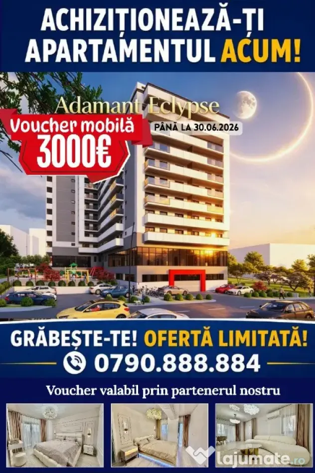 ADAMANT ECLYPSE | 2 camere 69.9mp ~ voucher 3000euro mobilă - CUG Iași
