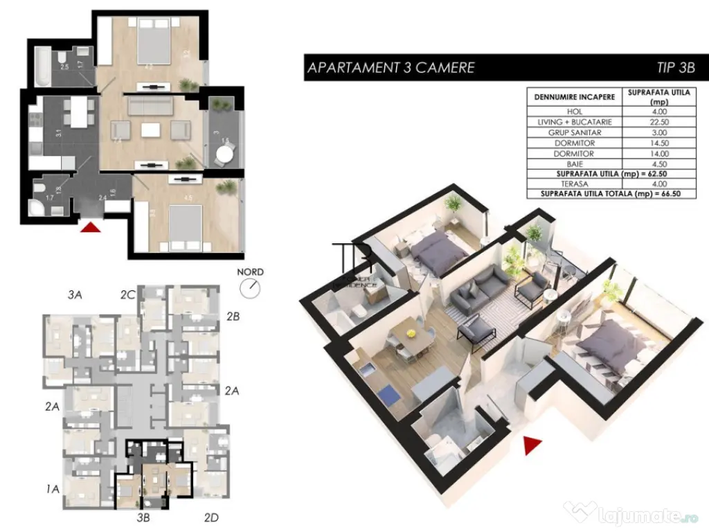 NOU Apartament 3 Camere Incalzire in Pardoseala Ansamblu Nou