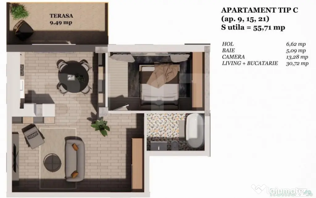 Comision 0! Apartament 2 camere 56mp, FINISAT, TVA inclus! - Cluj-Napoca (Cluj)