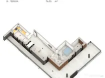 Apartament de 2 camere, 57mp, terasa 76mp, parcare, zona Den