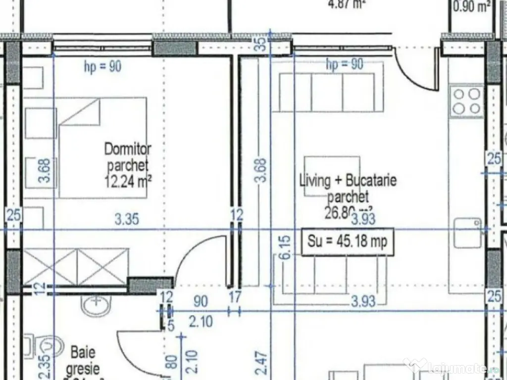 Comision Zero Apartament finisat, finisaje noi, semidecomand
