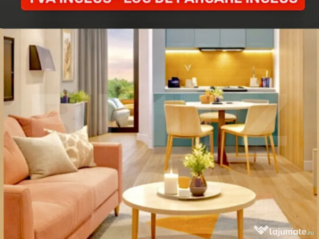 Apartament cu o camera, Etaj 1, clima, 30 mp plus balcon, TV