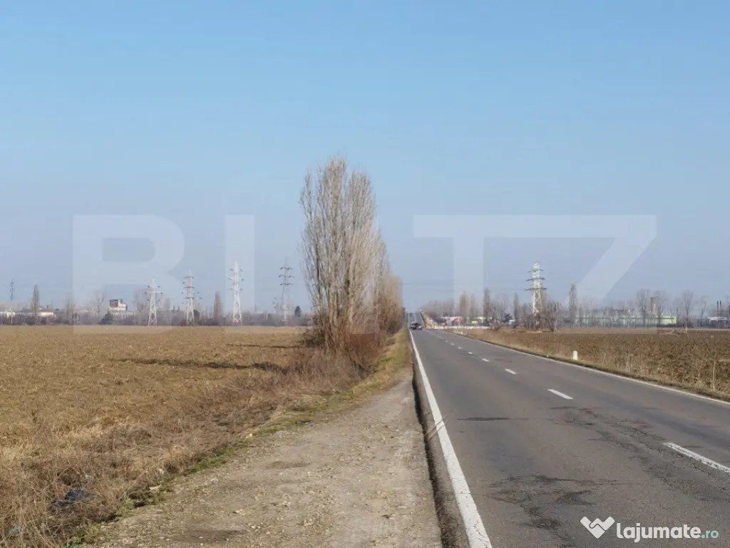 Teren 6,06 Ha, deschidere 145 ml, la DN1A. Barcanesti.
