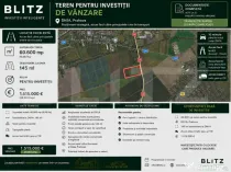 Teren 6,06 Ha, deschidere 145 ml, la DN1A. Barcanesti.