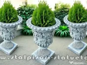 Vază ornament cu picior, gri patinat, model V1. 