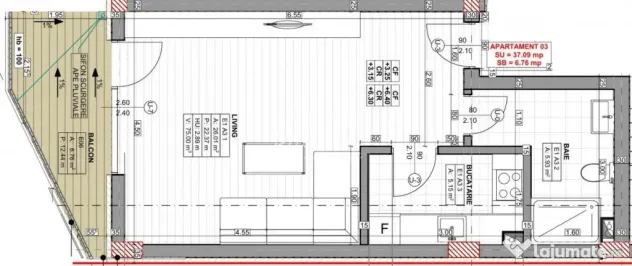 Studio spațios într-un imobil tip boutique zona Palazu Mar