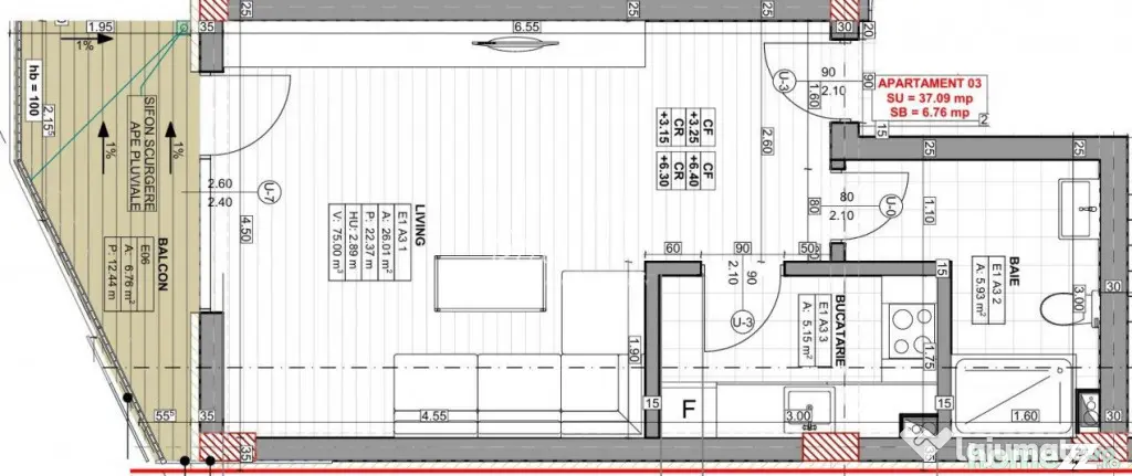 Studio spațios într-un imobil tip boutique zona Palazu Mar