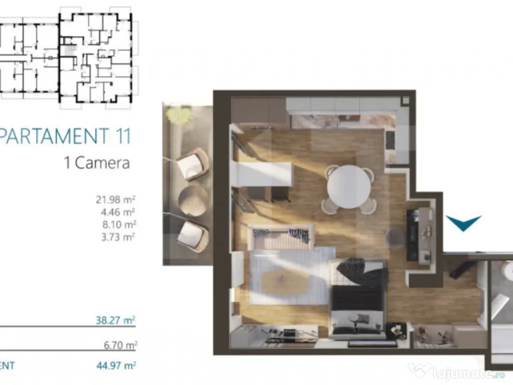 Revanzare,Apartament o camera, 39 mp, etaj 1, Bloc premium,