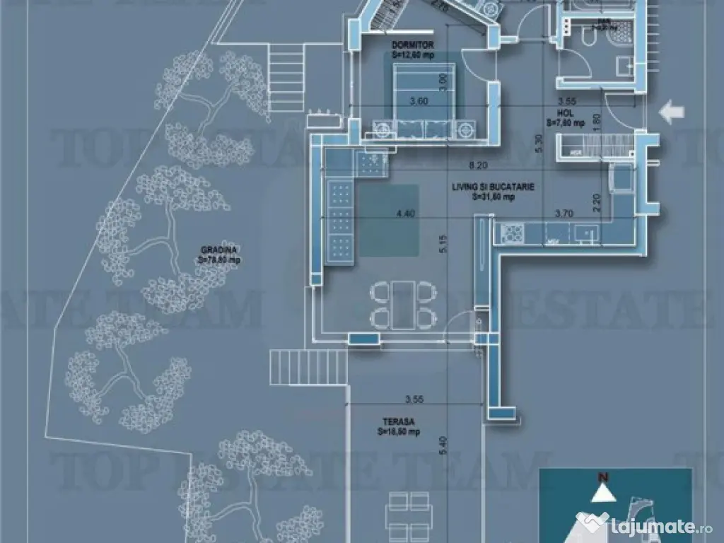 Apartament 3 camere cu terase si gradina, adiacent metrou Ob