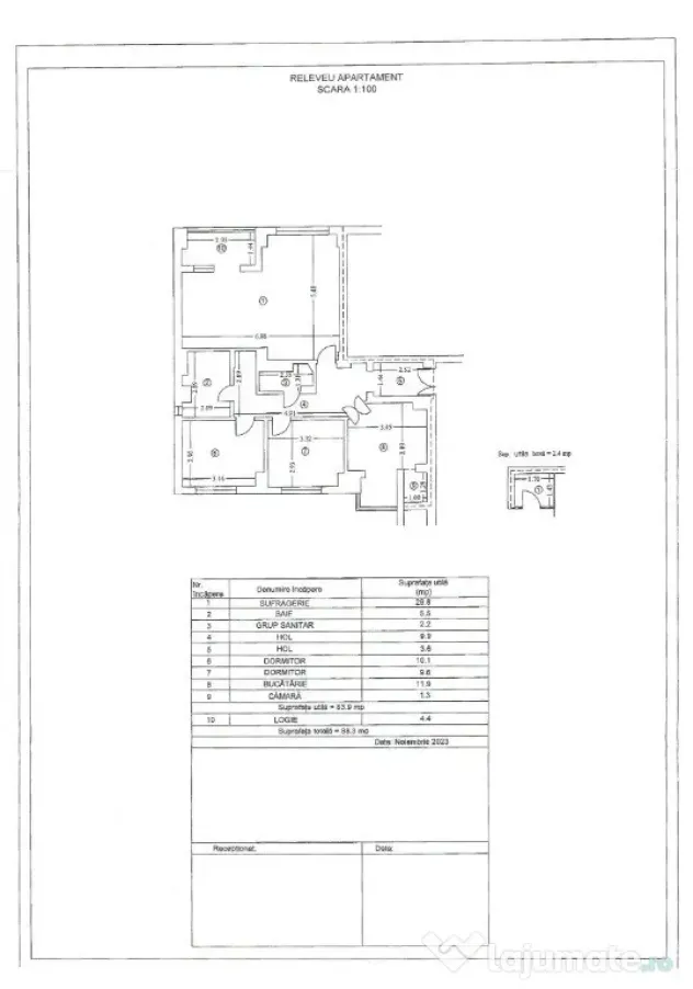 Republicii - Caraiman 3 camere 88 mp etaj 2