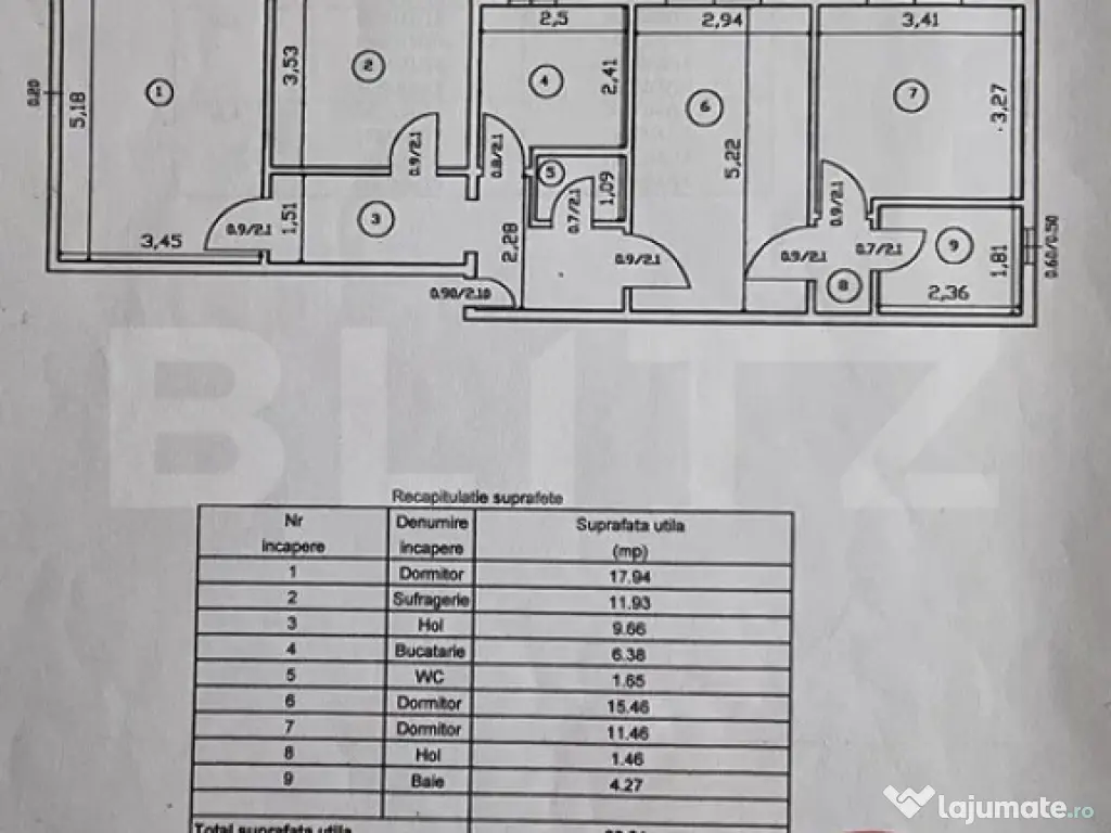 Apartament 4 camere, 80,21 mp, Nicolina
