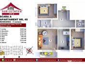 Apartament cu 3 camere decomandat 72 mp + balcon prin credit bancar 