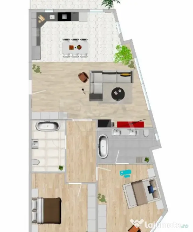 Apartament 2 camere bloc tip Boutique la 5 minute de Uniri