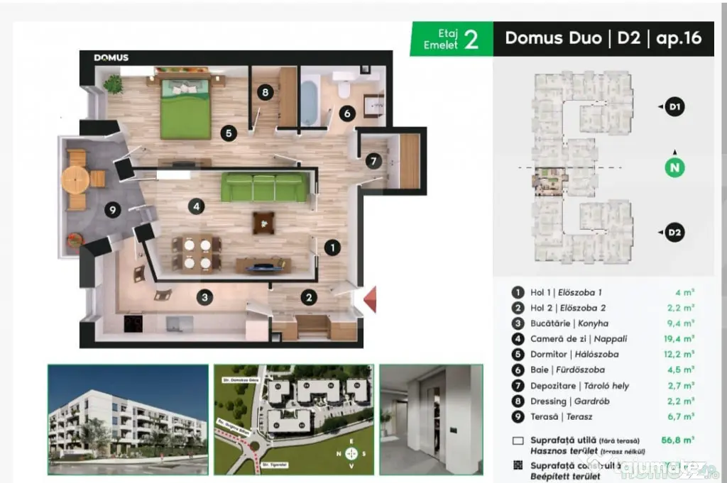 Apartament 2 camere – confort, lumină și eficiență în - Sfantu Gheorghe (Covasna)
