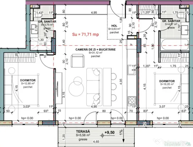 Apartament 3 camere, 2 bai, 0 comision, TERRA Oasului - Cluj-Napoca (Cluj)