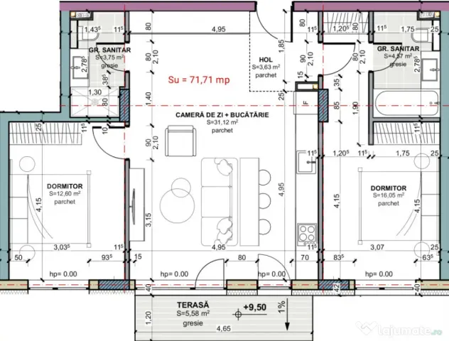 Apartament 3 camere, 2 bai, 0 comision, TERRA Oasului