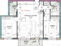 3 camere, 2 bai, etajul 2, comision 0, TERRA Oasului
