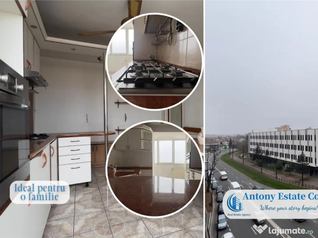 Apartament de , tip A, 3 camere semidecomandat, Central-Orad