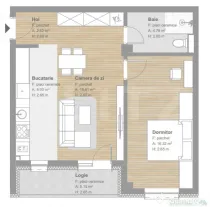 Apartament finisat, 56 mp, tva inclus, ansamblu nou, zona Ti