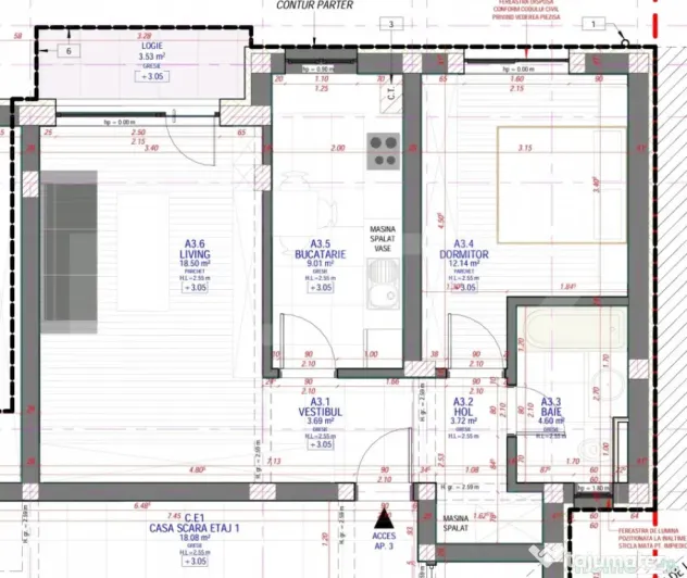 Apartament 2 camere, 51.66 mp, zona Mehala