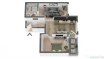 Apartament semifinisat, cu 2 camere, 44mp, balcon, in Apahid