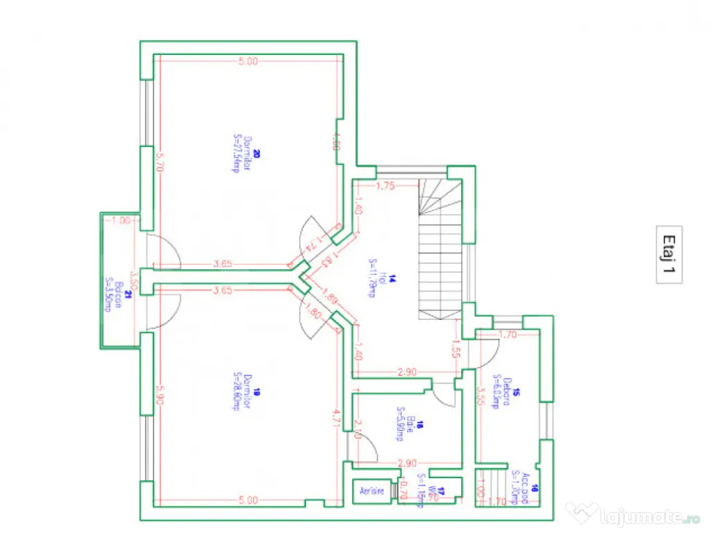 Vilă de închiriat, 185.56 mp, zona Central