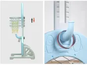 Ansamblu de joaca Kinderplay Astronaut, 5 in 1, tobogan, leagan, Blue 