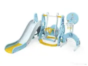 Ansamblu de joaca Kinderplay Astronaut, 5 in 1, tobogan, leagan, Blue 