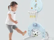 Ansamblu de joaca Kinderplay Astronaut, 5 in 1, tobogan, leagan, Blue 