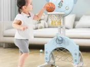 Ansamblu de joaca Kinderplay Astronaut, 5 in 1, tobogan, leagan, Blue 