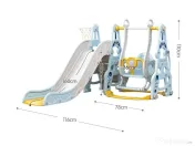 Ansamblu de joaca Kinderplay Astronaut, 5 in 1, tobogan, leagan, Blue 