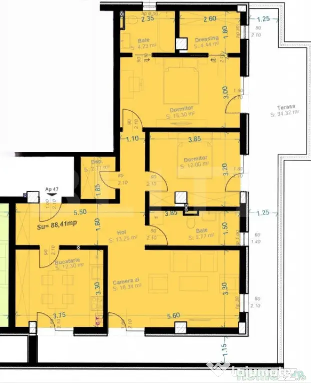 Penthouse Exclusivist | Terasă 34 mp | 3 Camere | Zona A - Timisoara (Timis)