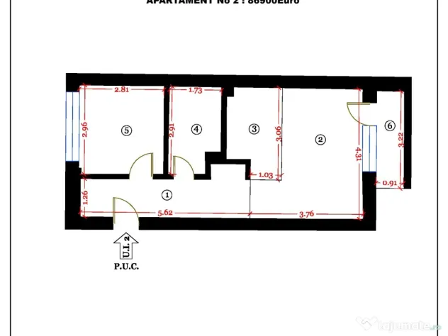 PREDEAL-Proprietar apartament 2 camere 2023,bucataria mobilata,vedere partie