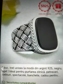 Inel de argint 925 sterline placat cu rodiu