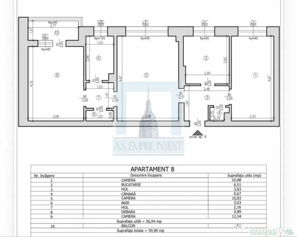 Apartament 3 camere , 60mp, Etj 2/3 - zona Râșnov/ISR - Rasnov (Brasov)