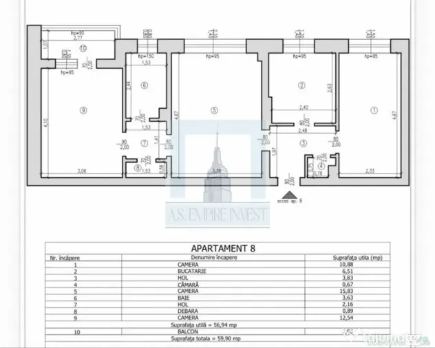 Apartament 3 camere , 60mp, Etj 2/3 - zona Râșnov/ISR - Rasnov (Brasov)