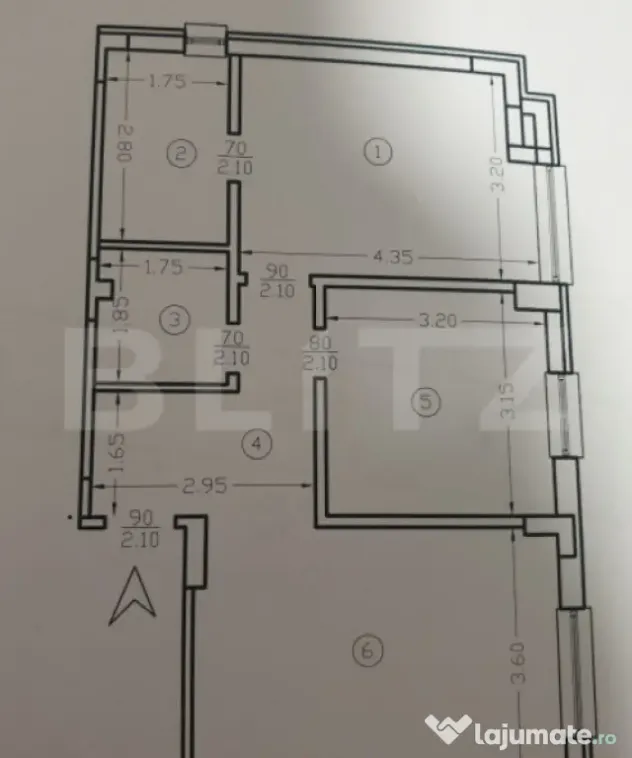 Apartament 3 camere, 55 mp, zona Baza 3