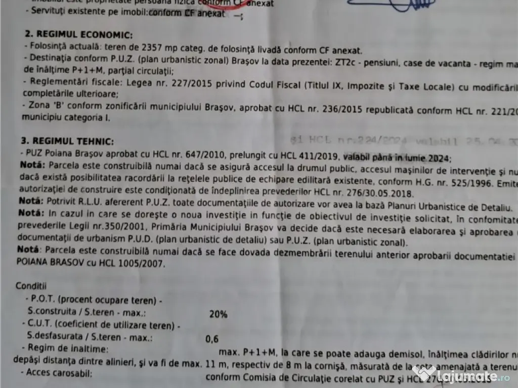 Teren intravilan zona Silver Mountain , Poiana Brasov