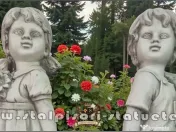 Statuetă copii cu coșuleț, gri antichizat, model J2. 