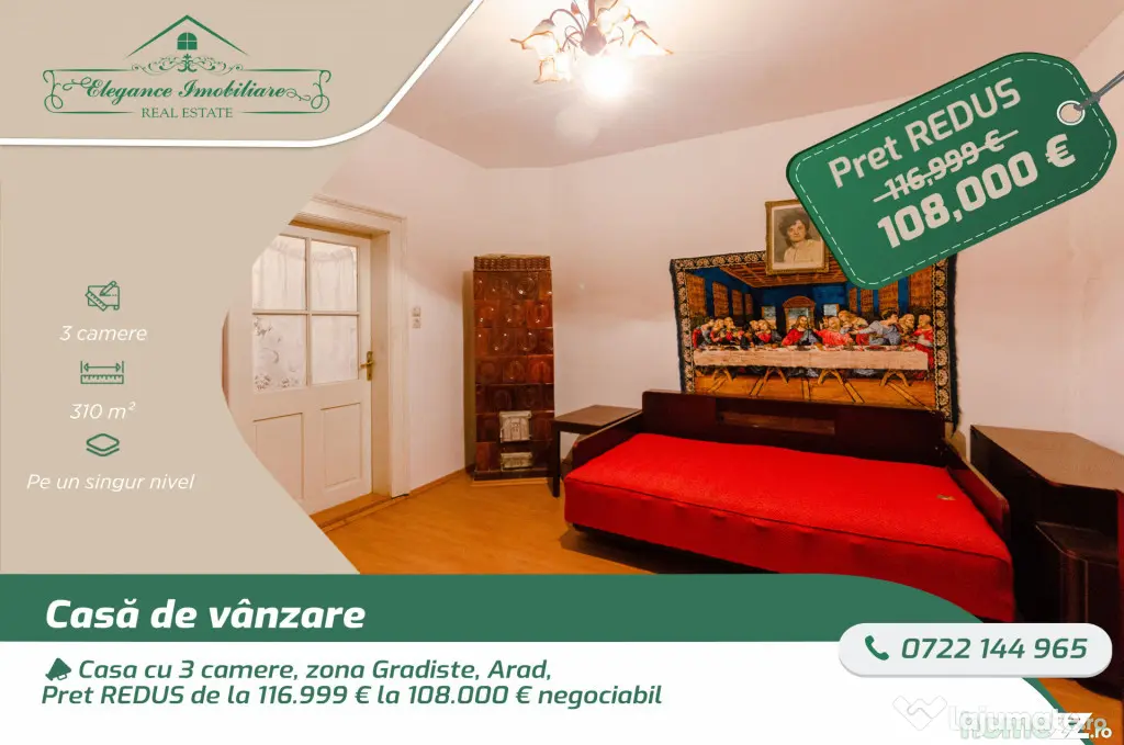 Casa cu 3 camere, zona Gradiste, Arad - Arad (Arad)