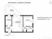Apartament 2 camere Parter cu gradina - Greenfield Residence 