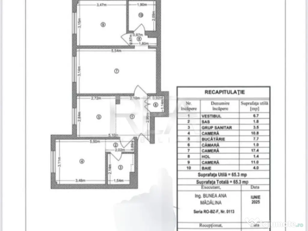 3 camere, P/8, bloc 1979, 66mp-Gorjului