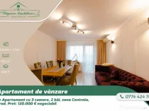 Apartament cu 3 camere, 2 băi, zona Centrala, Arad